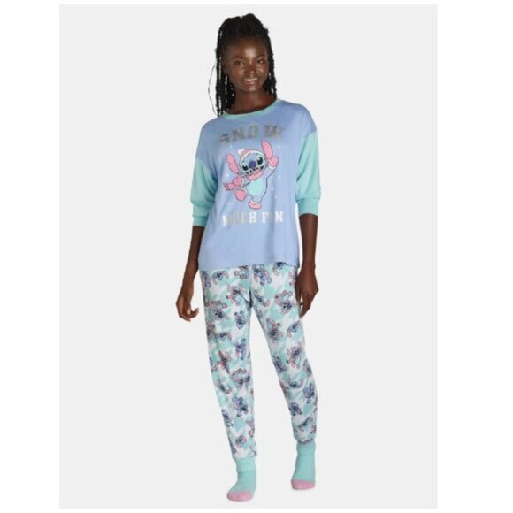 NEW 3Pc 2X 18W-20W Women's Soft Lilo & Stitch Loungewear Set- Pajamas - Picture 1 of 3